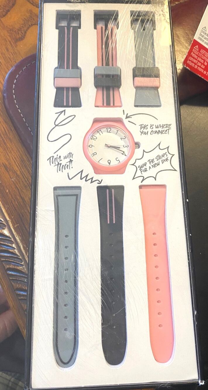 NEW Women's 40mm Pink Resin No Boundaries Watch with Interchangeable Bands